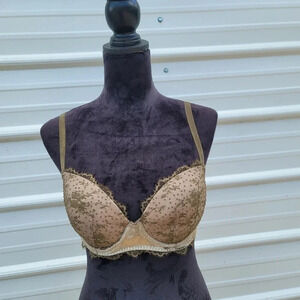 Victoria's Secret Dream Angels 34D Sage Lace Velvet Underwire Lined Demi Bra